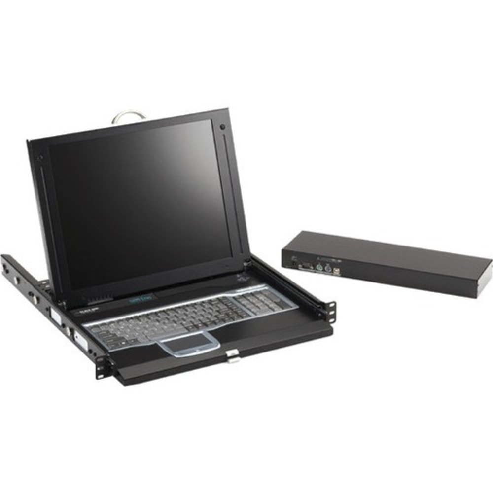 Black Box ServTray Complete, 17in , Single-Port KVM Module, DVI, VGA, PS/2 or USB - 17in LCD - 1024 x 768 - 1 x PS/2 Port - 1 x USB - 1 x DVI - 1 x VGA - 1 - Keyboard12 V DC Input Voltage - 1U High - TAA Compliant MPN:KVT417A-1UV-R3