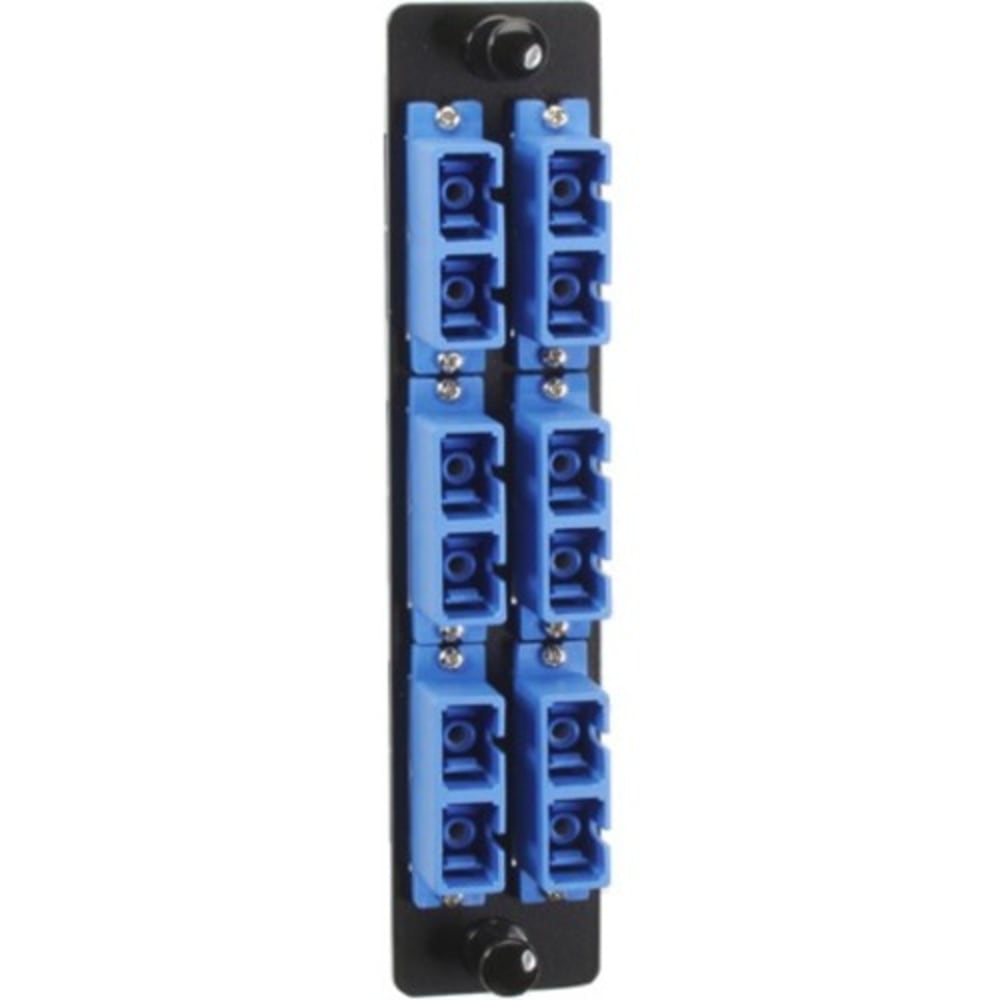 Black Box High-Density Adapter Panel, Ceramic Sleeves, (6) SC Duplex Pairs, Blue - 6 x SC Duplex - 6 Port(s) - 6 x RJ-11 - 6 x Duplex (Min Order Qty 2) MPN:JPM461C