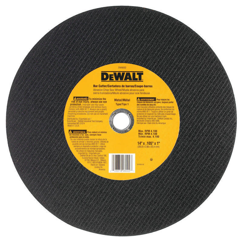 Black+Decker DeWalt Type 1 Fabrication Cutting Wheel, 14in Diameter MPN:115-DW8002