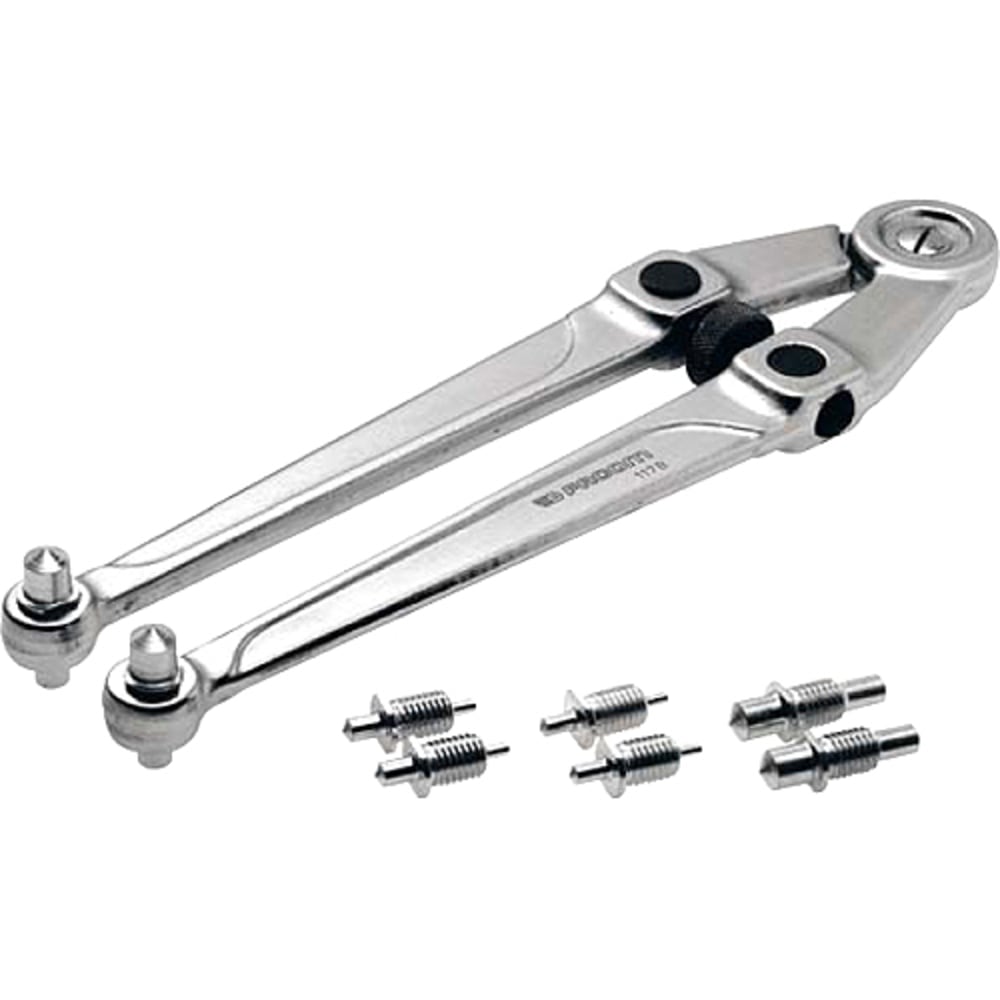 Black+Decker Pin Spanner Wrenches, 4 in Opening, Round Pin, Chrome Vanadium Steel, 10 5/8 in MPN:575-FA-117.B