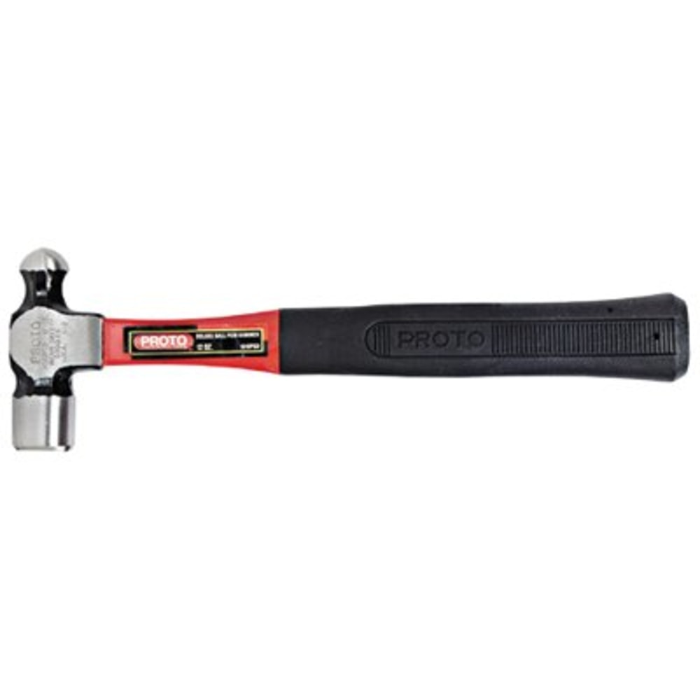 Black+Decker Ball Pein Hammer, Straight Fiberglass Handle, 13 in, Forged Steel 16 oz Head MPN:577-1316PGD