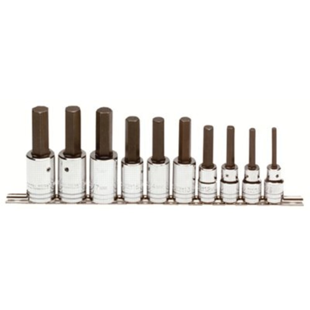 PROTO 10-Piece Hex-Bit Socket Set, Metric, 1/2in Drive, 6mm to 19mm MPN:577-5441-MA