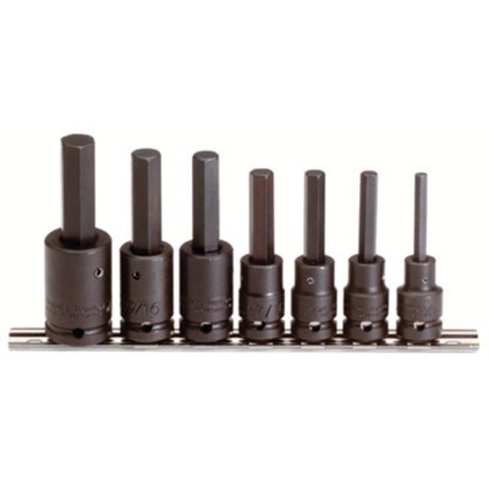 PROTO 7-Piece Hex-Bit Impact Socket Set, SAE, 1/2in Drive, 1/4in to 5/8in MPN:577-74152
