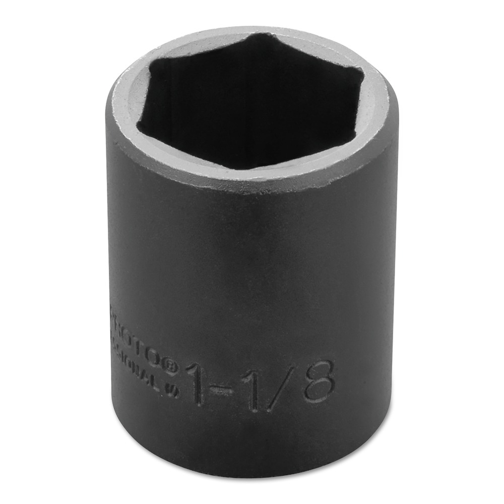 PROTO Torqueplus Impact Socket, 1/2in Drive, 1-1/8in Opening MPN:577-7436H
