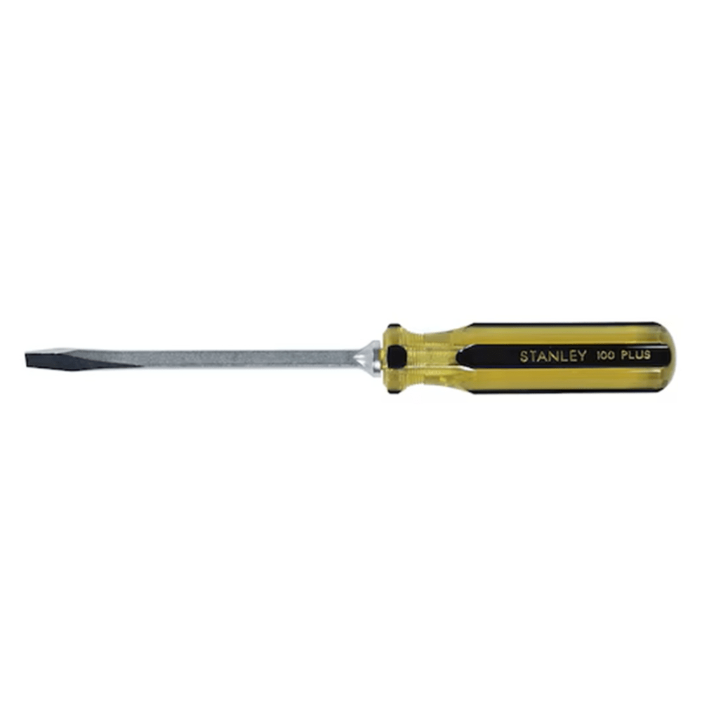 Stanley 100 Plus Flat Head Screwdrivers, 5/16in x 6in, Yellow/Black, Set Of 12 Screwdrivers MPN:66-176-A