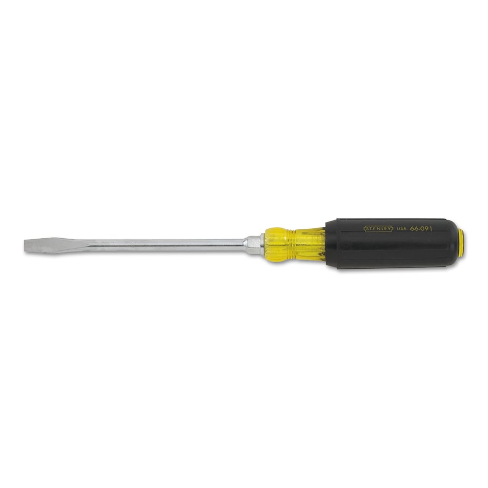 Black+Decker Vinyl Grip Standard Tip Screwdrivers, 5/16 in, 10 5/16 in Long, Rounded Blade MPN:680-66-091