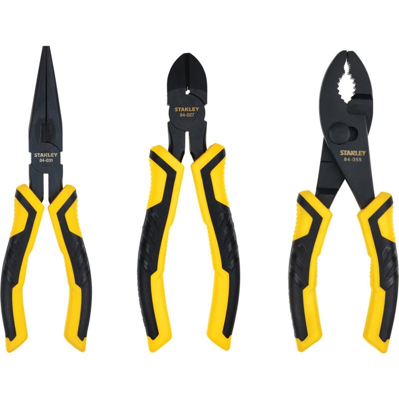 Stanley Tools 3 pc. Pliers Set - Steel - Comfortable Grip, Drop Forged, Corrosion Resistant, Durable MPN:84-056