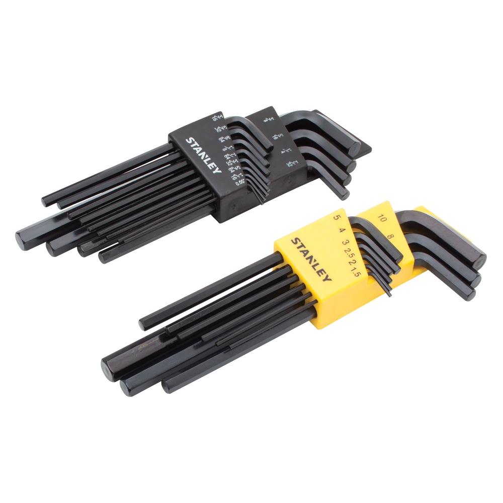 Stanley 22-Piece Long-Arm Metric And SAE Hex Key Propeller Turner Set, Black MPN:85-753