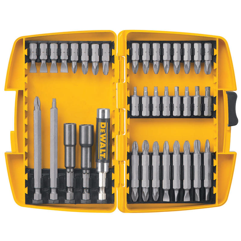 Dewalt Screwdriver Bit Set, 8-3/4in x 1-1/2in, Yellow, Set Of 37 Bits MPN:DW2163