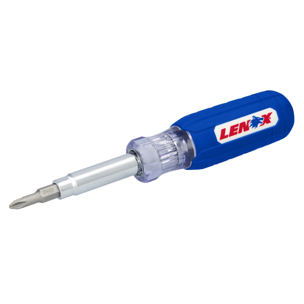Lenox 6-in-1 Multi-Bit Screwdriver, 9-1/2in x 3-1/8in x 1-5/16in, Blue MPN:LXHT68005N
