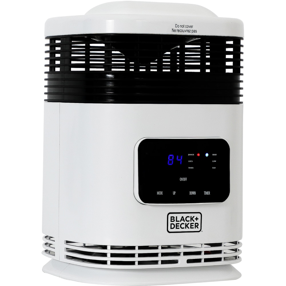 Black+Decker 360 deg. Surround Ceramic Heater, 10-1/4inH x 7-5/8inW x 7-5/8inD, Black MPN:BH1607