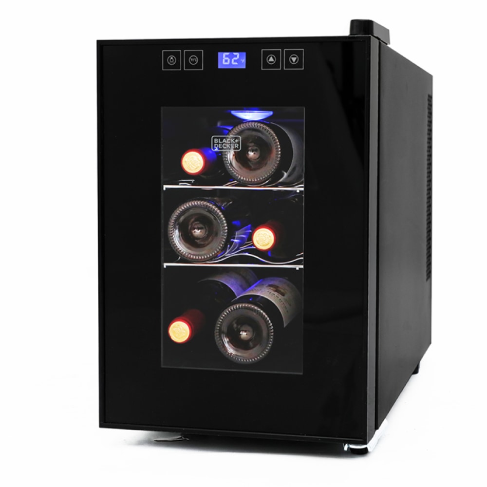 Black+Decker Thermoelectric Wine Cellar, 6-Bottle Capacity, Clear/Black MPN:BD60016