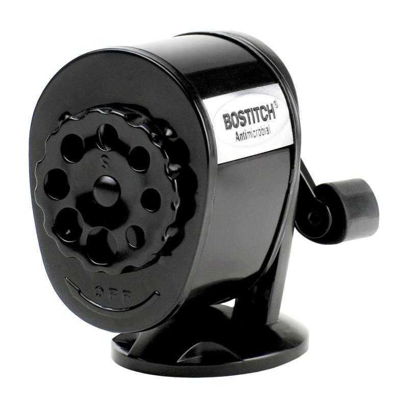 Bostitch Metal Manual Pencil Sharpener With Antimicrobial Protection MPN:MPS1-BLK