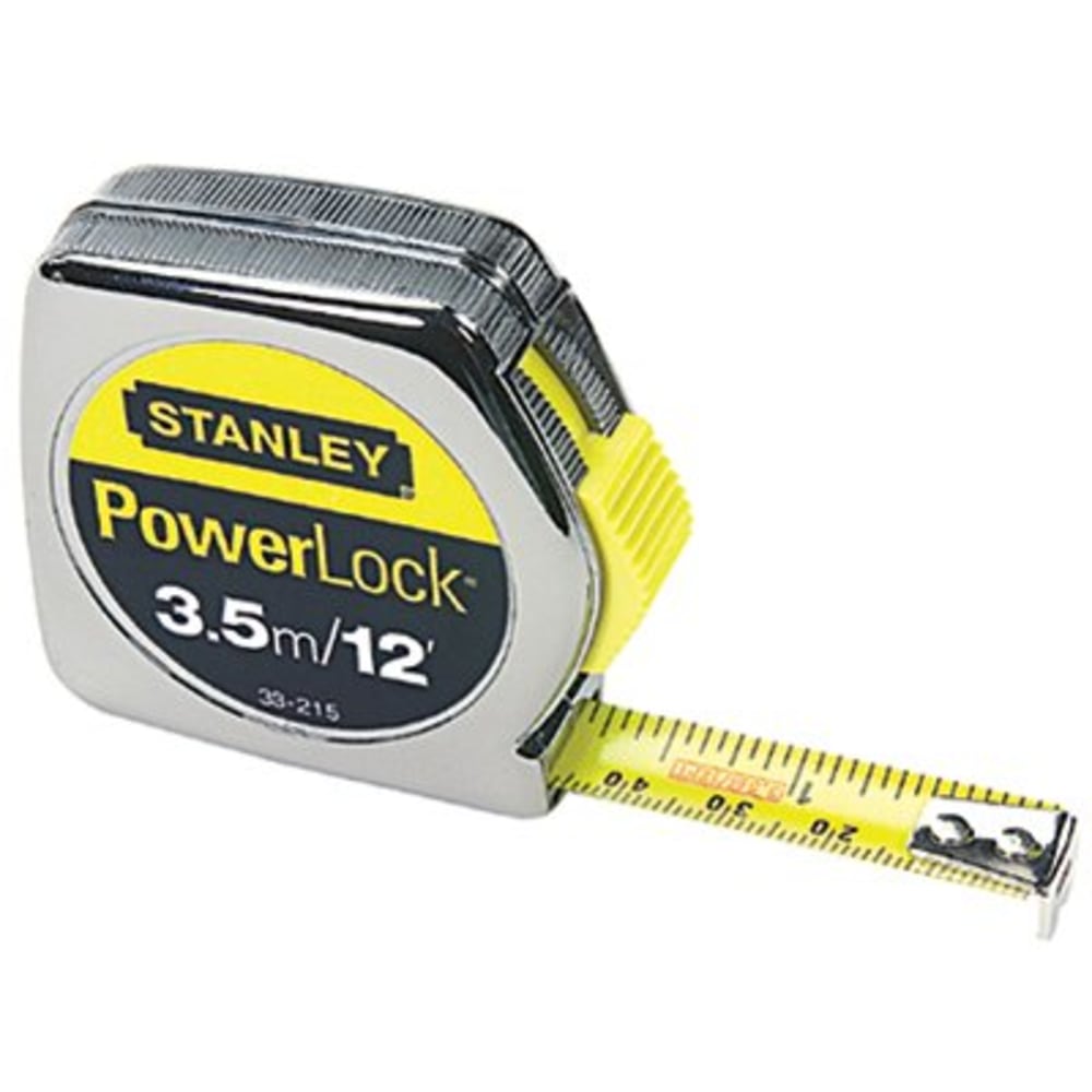 Stanley Tools Powerlock Die Cast Tape Measure, 12ft x 1/2in Blade MPN:680-33-215