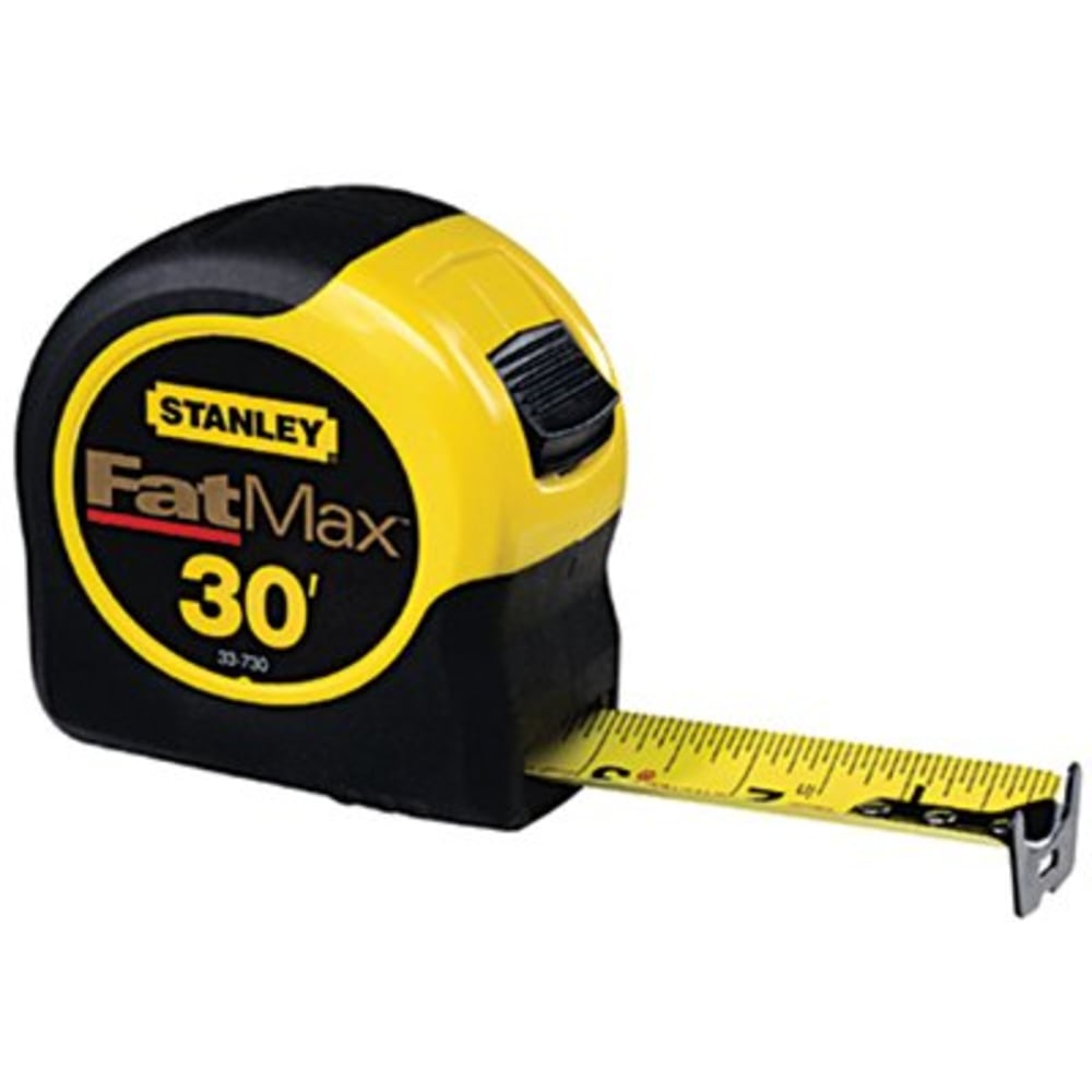 Black+Decker FatMax Classic Tape Measure, 1 1/4 in W x 35 ft L, SAE, Black/Yellow Case MPN:680-33-735