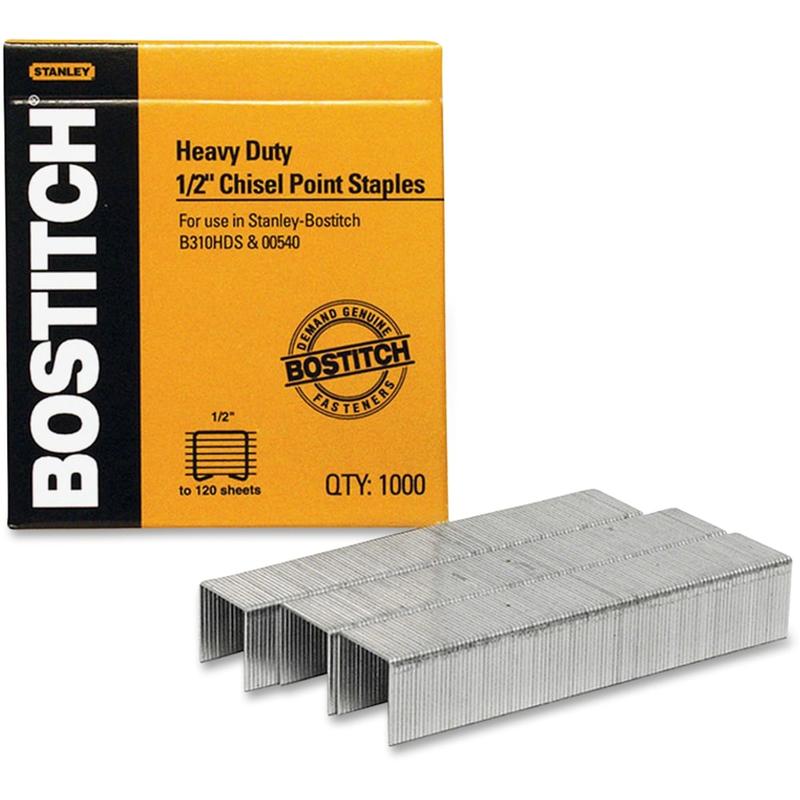 Stanley Bostitch Heavy-Duty Premium Staples, 1/2in, Box Of 1000 MPN:SB351/2-1M