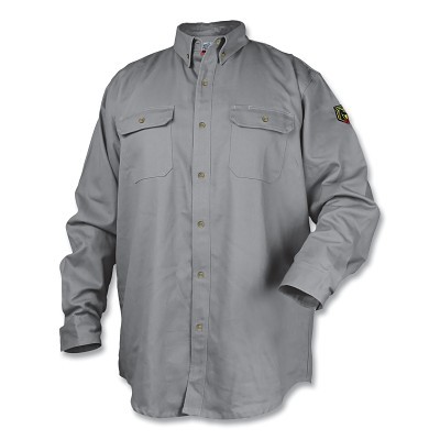 Fr Ctn Gray Work Shirt -Nfpa 2112 Nfpa 70E L MPN:WF2110-GY-LRG