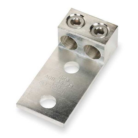 Mechanical Lug, 600 kcmil Max, 2 Conductor, 2 Hole, 1/2 in Stud, Aluminum MPN:ADR60-22D
