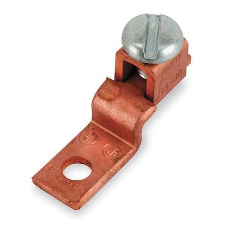 Mechanical Lug, 6 AWG Max, 1 Conductor, 1 Hole, 13/64 in Stud, Copper MPN:BTC0614