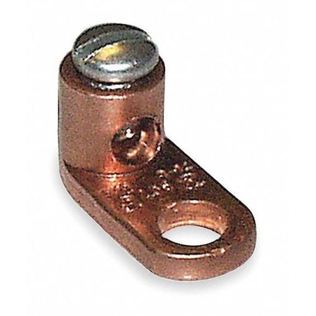 Mechanical Lug, 8 AWG Max, 1 Conductor, 1 Hole, 13/64 in Stud, Copper MPN:L35