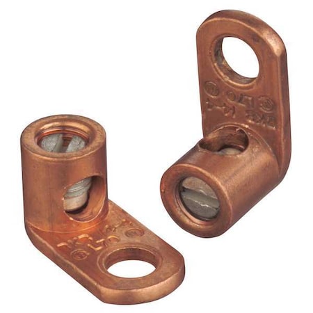Mechanical Lug, 4 AWG Max, 1 Conductor, 1 Hole, 9/32 in Stud, Copper MPN:L70