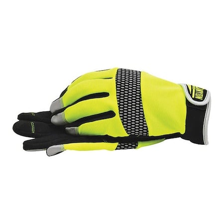 Gloves, Synthetc Leather Palm, Hi Vsblty, L MPN:BHG623L
