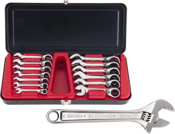 Adjustable Wrench Set: 14 Pc, Metric MPN:8850594/3380404