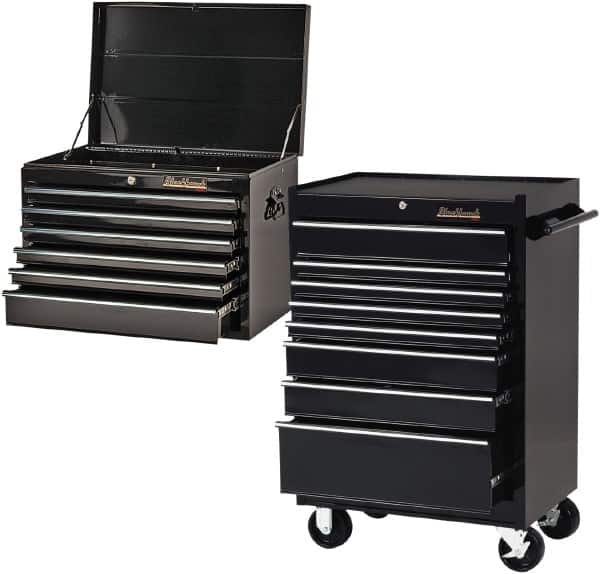 8 Drawer, 2 Piece, Black Steel Top Chest/Roller Cabinet Combo MPN:0591716/0591722
