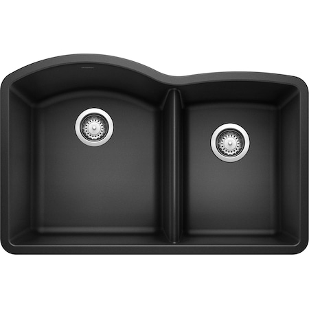 Diamond Silgranit 60/40 Double Bowl Undermount Kitchen Sink - Anthracite MPN:440179
