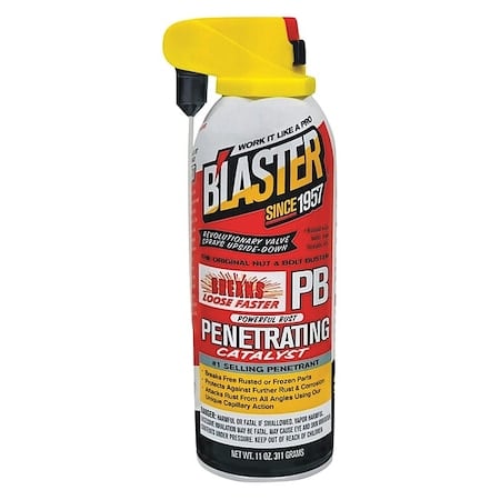 Penetrating Lubricant, 11 oz, Aerosol Spray Can, Mineral Oil Base, 120 Degrees F Max Op Temp, Not Rated, Amber MPN:16-PB-DS