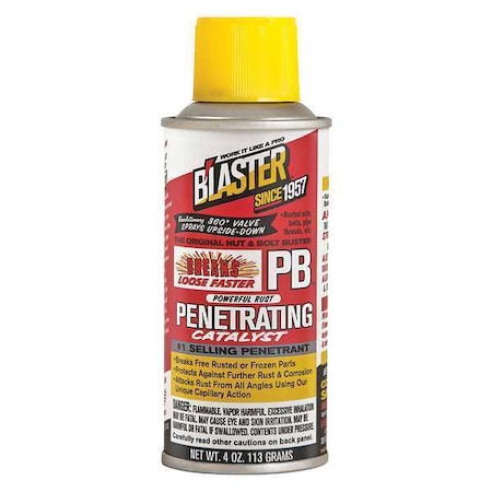Penetrating Lubricant, 4 oz, Aerosol Spray Can, Mineral Oil Base, 120 Degrees F Max Op Temp, Not Rated, Amber MPN:PB-TS