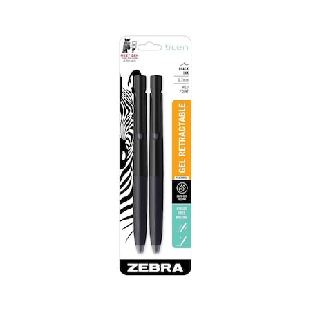 Retractable Gel Pen, 0.7 mm, Black, PK2 MPN:41412