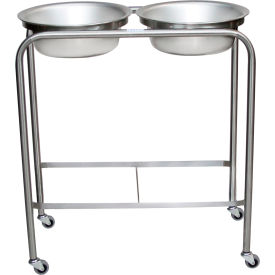 Blickman Double Basin Solution Stand w/ Shelf Stainless Steel 29