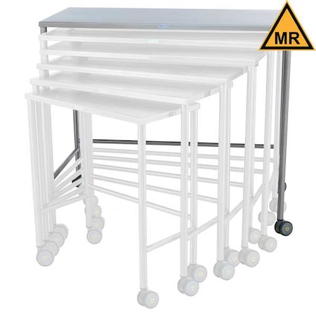 Nested Table, Stainless Steel, Stainless Steel Frame, 48 in W, Silver MPN:7822MR