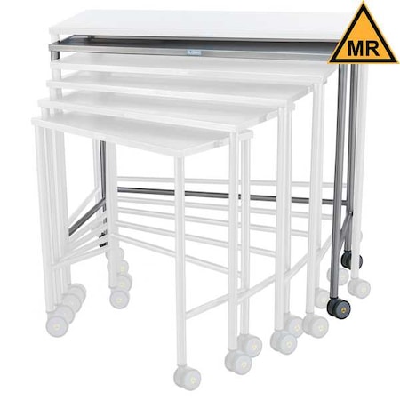 Nested Table, Stainless Steel, Stainless Steel Frame, 44 in W, Silver MPN:7823MR