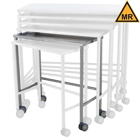 Nested Table, Stainless Steel, Stainless Steel Frame, 32 in W, Silver MPN:7826MR