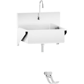 Blickman Single Station Windsor Scrub Sink Wall Mounted with Foot Action Control Stainless Steel 1317878003