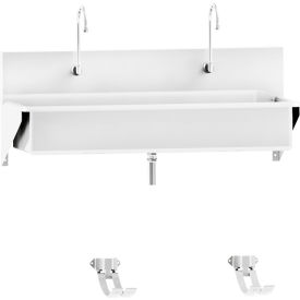 Blickman Double Station Windsor Scrub Sink Wall Mounted with Foot Action Control Stainless Steel 1317879003
