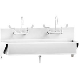 Blickman Double Station Windsor Scrub Sink Wall Mounted with Elbow Action Control Stainless Steel 1317879004