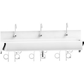 Blickman Triple Station Windsor Scrub Sink Wall Mounted w/ Infrared Water Control Stainless Steel 1317880001