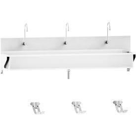 Blickman Triple Station Windsor Scrub Sink Wall Mounted with Foot Action Control Stainless Steel 1317880003
