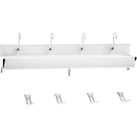 Blickman Four Station Windsor Scrub Sink Wall Mounted with Foot Action Control Stainless Steel 1317881003