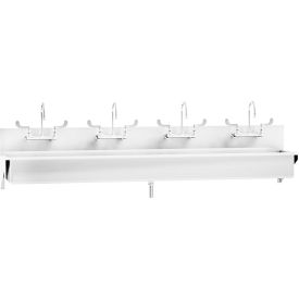 Blickman Four Station Windsor Scrub Sink Wall Mounted with Elbow Action Control Stainless Steel 1317881004