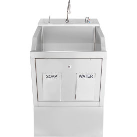Blickman Single Station Pedestal Lodi Scrub Sink Knee Action Control Stainless Steel 1339881P00