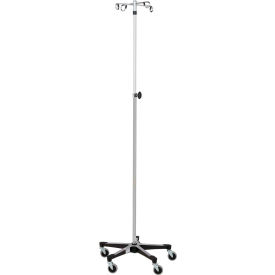 Blickman 1415SS-4 Stainless Steel IV Stand with 5-Leg Base 4-Hook 52