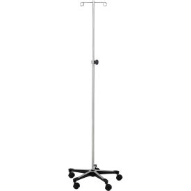 Blickman 1315 Chrome IV Stand with 5-Leg Base 2-Hook 52-1/2