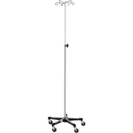 Blickman 1350-6 Heavy Duty Chrome IV Stand with 5-Leg Base 6-Hook 56