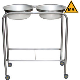 Blickman MRI Safe Double Basin Solution Stand w/ H Brace SS 29