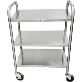 Blickman Standard Medium Duty Utility Cart 3 Open Shelves Depth Wise Handrails 2427536000