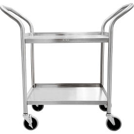 Blickman Standard Heavy Duty Utility Cart 2 Shelves 4 Side Lip Push Handles 2427537000